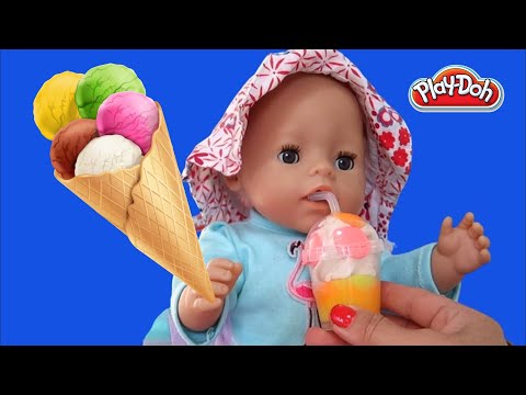Baby Born doll Food-making ice cream |DOLL TV