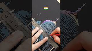 Download lagu 🇮🇳Taj Mahal Scratch Art with a Rainbow Twist!🌈 #art #painting #diy #india mp3