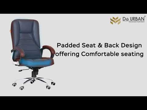 Da Urban GRAVEL Mid Back Revolving Leatherette Chair (Black)