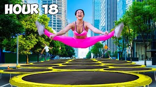 I Spent 24 Hours in a Trampoline CITY!