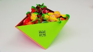 Origami DIY Aufbewahrungsbox für Bonbons und Co.! Behälter aus Papier falten Anleitung | deutsch
