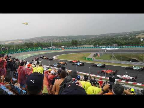Carnage at the start of Hungary GP 2021 - fan perspective
