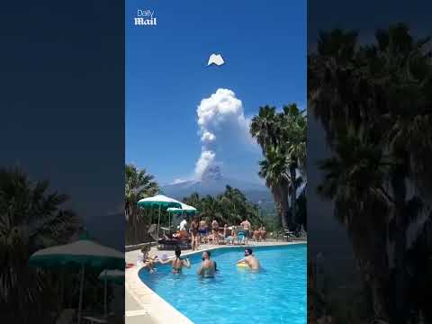 Vacationers watch in horror as Mount Etna erupts
