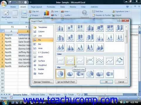 Excel Tutorial Creating Charts Microsoft Training Lesson 20.1