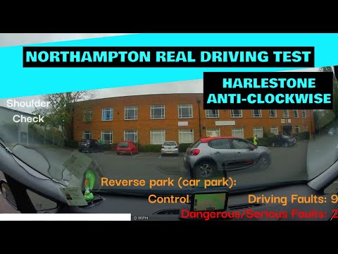 Northampton Real Driving Test With TomTom Start 52 Sat Nav - Harlestone Anti-Clockwise (Fail)