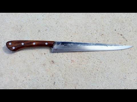 Learn how to make a handcrafted Chimango tongue knife with a professional finish.