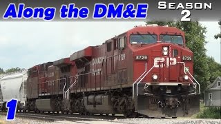 preview picture of video 'Two CP trains meet in Blakesburg, IA, plus grain train - 7/25/13'