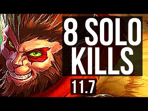 WUKONG vs SETT (TOP) | 3.1M mastery, 2200+ games, 8 solo kills, Godlike, 10/2/0 | NA Master | v11.7