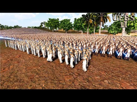 100 CLEOPATRA GUARD 10,000 LASER KNIGHTS INVADE THE CITY vs 2,000,000 MEDIEVALS | UEBS 2