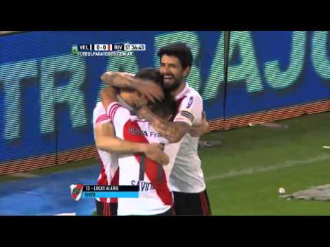 Gol de Alario. Vélez 0 River 1. Fecha 29. Torneo Primera División 2015.FPT