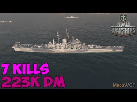 World of WarShips | Des Moines | 7 KILLS | 223K Damage - Replay Gameplay 1080p 60 fps