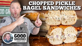 Chopped Pickle Bagel Sandwiches on a Blackstone Griddle