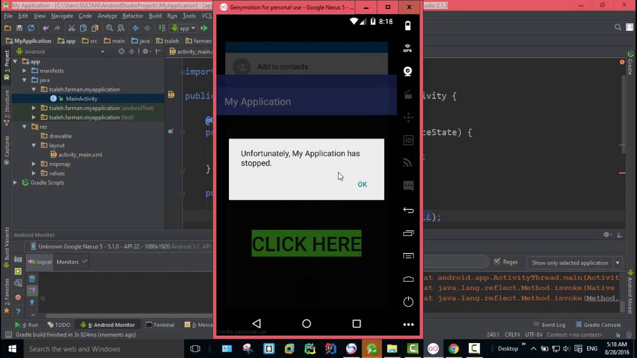 Make a Phone call using ACTION_CALL in Android Studio