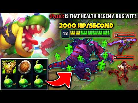 Cho'Gath but I'm full build in minutes... (2000 HP REGEN PER SECOND WTF?)