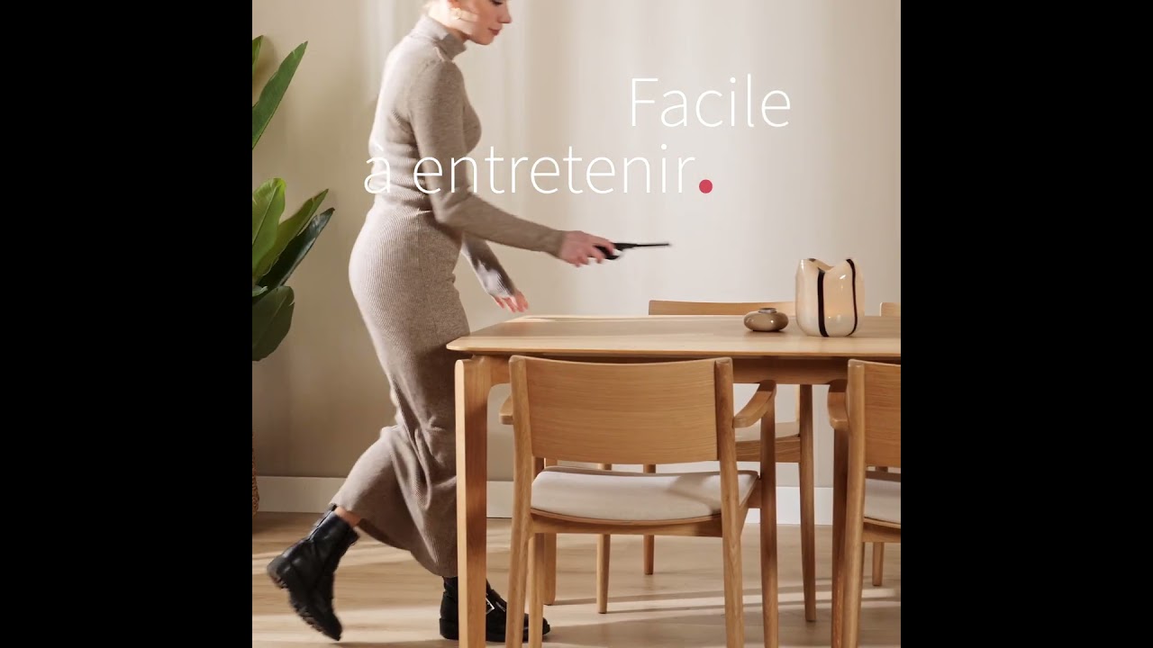 Table à manger scandinave Cala noyer 160 x 90 cm