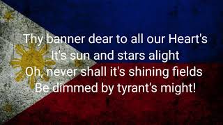Philippines National Anthem (English Version) With Lyrics
