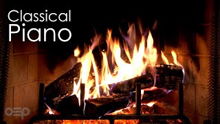 Calm Classical Piano & Fireplace - Mozart, Chopin, Beethoven, Bach, Grieg, Tchaikovsky, Satie