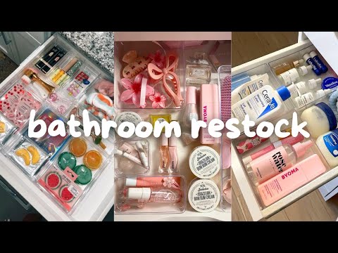 asmr bathroom restocks 🛁🫧🌸 | satisfying & aesthetic tiktok compilation
