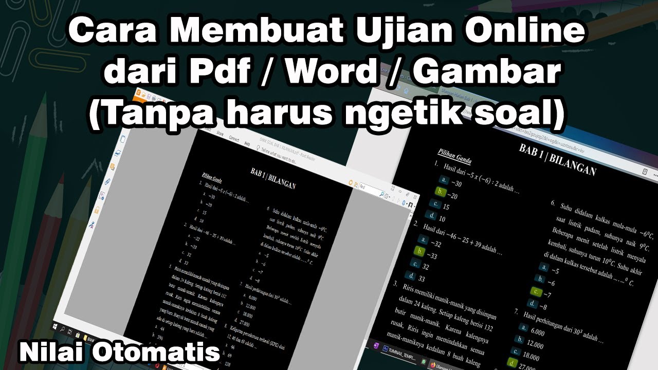 Cara membuat ujian online dari file pdf, word dan gambar (Tanpa perlu menulis ulang soal)