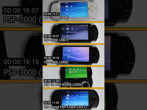 PSP-1000 vs PSP-2000 vs PSP-3000 vs PSP Go vs PSP Street - Boot Up Speed Comparison #shorts #short