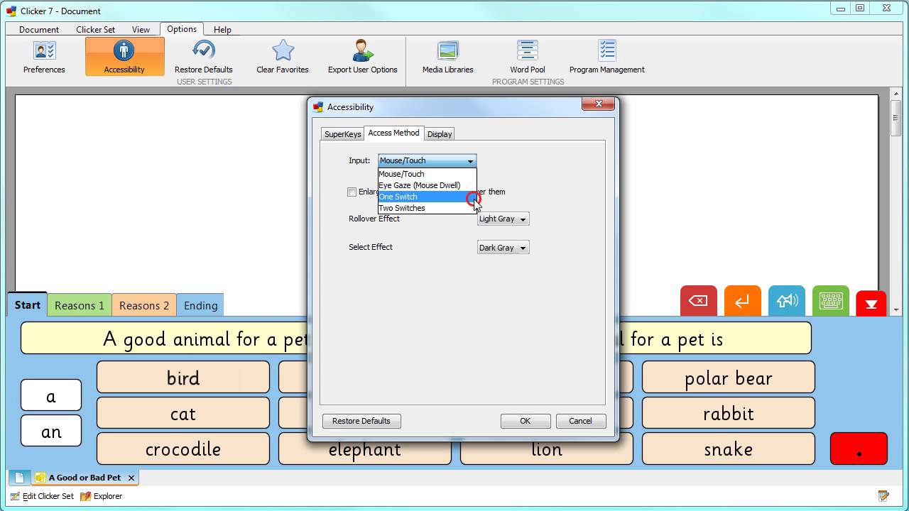 How to use Clicker 7 and Switch Access