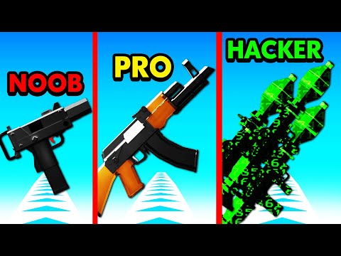 Upgrading NOOB vs PRO vs HACKER GUNS