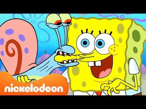 Bob Esponja | 2 Horas de Todos os Momentos de Bob Esponja e Gary! 🐌💛 | Nickelodeon em Português