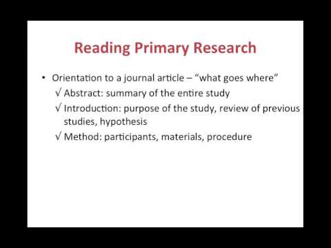 PSY 109 Empirical Articles