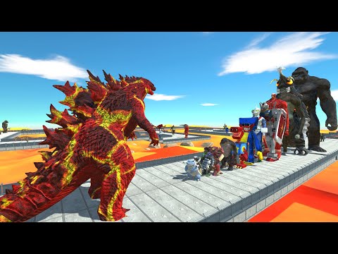 Godzilla Lava vs King Kong LAVA DEATH RUN - Animal Revolt Battle Simulator