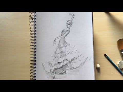 How to draw a flamenco dancer. Drawing together with Natalka Barvinok