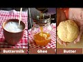 Homemade Desi Ghee Butter And Butter Milk चम्मच से निकाले गाय के