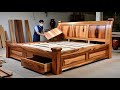 Impressive Bed Making Process From Raw Wood To Masterpiece Young Carpenter With Top Skills