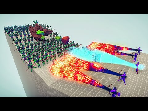 100x ORC + JUNGLE GOLEM vs 5x EVERY GOD - Totally Accurate Battle Simulator TABS