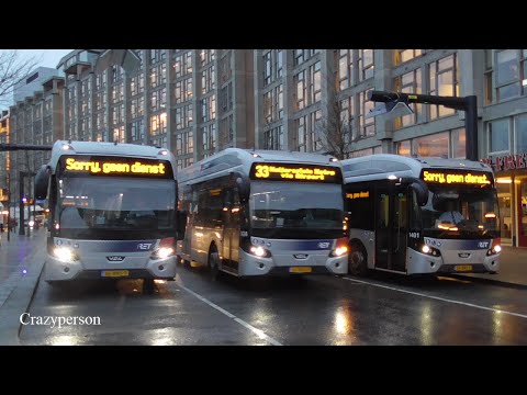 (Nieuwe Elektrische) Bussen achter elkaar Rotterdam Centraal