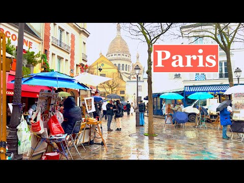 Paris, France 🇨🇵 -Walking tour in  Montmartre | Paris 4K HDR | Paris 4K ultra HD