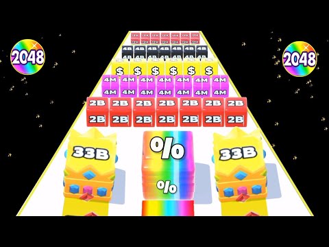 Satisfying Mobile Game / Jelly Runner 2048 vs 2048 jelly shooter Gameplay New levels part #7