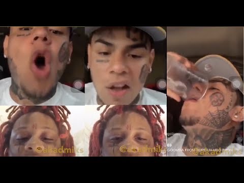 6ix9ine Tells Trippie Redd 'F*CK YO DEAD HOMIES' to his face on IG Live. Trippie asks for Location.