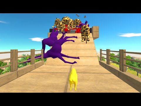 Giraffe Colors Race To Get A Pig #16 - Animal Revolt Battle Simulator