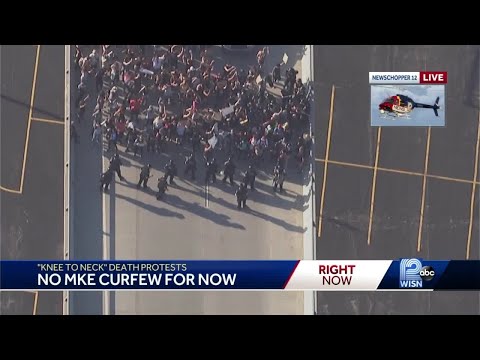Aerial video: Protesters shut down I-794