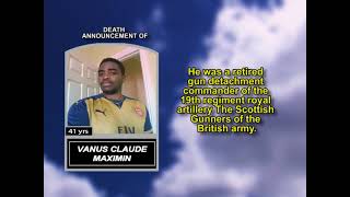 Vanus Claude Maximin ~ Short Obituary