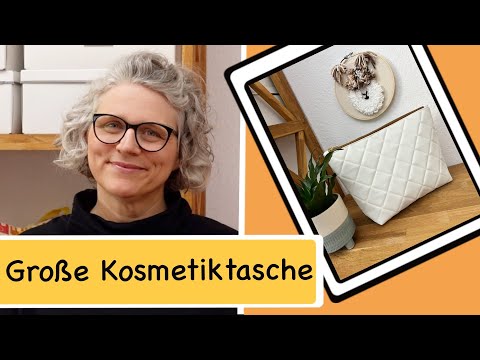 Große Kosmetiktasche mit Innenfach nähen