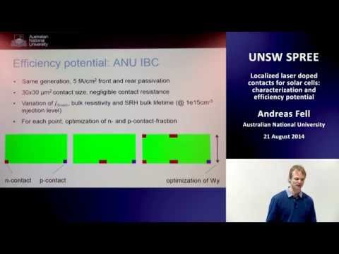 UNSW SPREE 201408-21 Andreas Fell - Localized laser doped contacts for solar cells