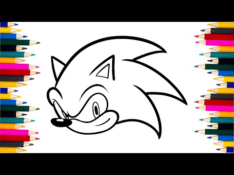 Sonic Coloring Page - How to draw Sonic