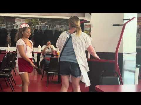 Heart Attack Grill when you don’t finish your food!! Las Vegas