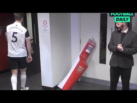Joachim Andersen Kicks Over Hand Sanitizer In Frustration After Draw Vs Arsenal