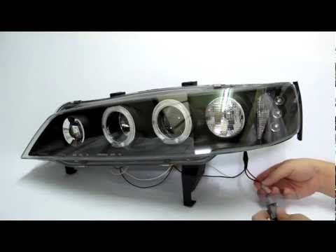 Honda Accord 1994-1997 LED Angel-Eye Projector Headlight Black