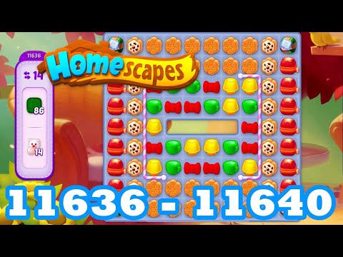 Homescapes Level 11636 - 11640 HD 3 - match puzzle Gameplay | android | IOS | 11637 | 11638 | 11640