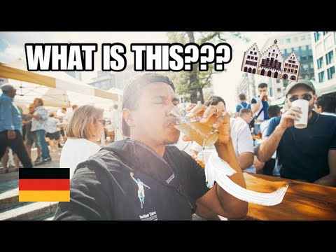 EXPLORANDO FRANKFURT (PRIMEIRA VEZ EXPERIMENTANDO APFELWEIN E O MOLHO GRÜNE)
