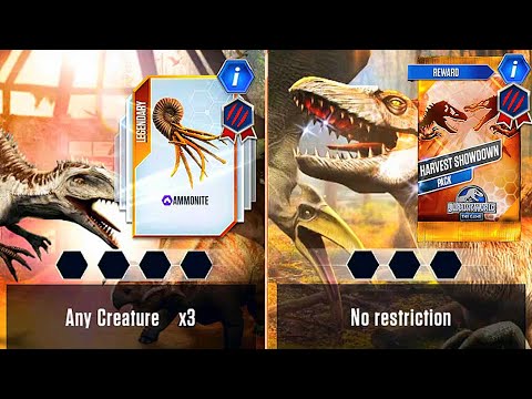 HARVEST SHOWDOWN PACK INDOMINUS REX VS GLYTHRONAX VS ALLONOGMIUS | JURASSIC WORLD THE GAME