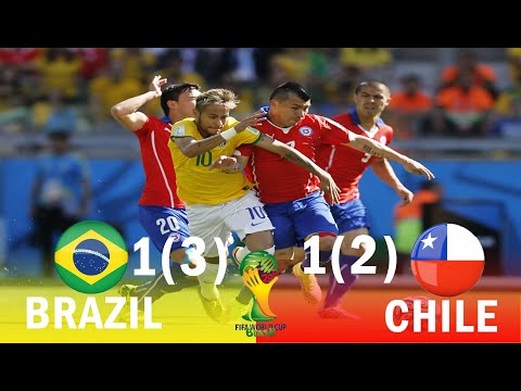 Brazil vs Chile  1x1 [3x2]  FIFA World Cup 2014 R16  All Goals & Highlight
